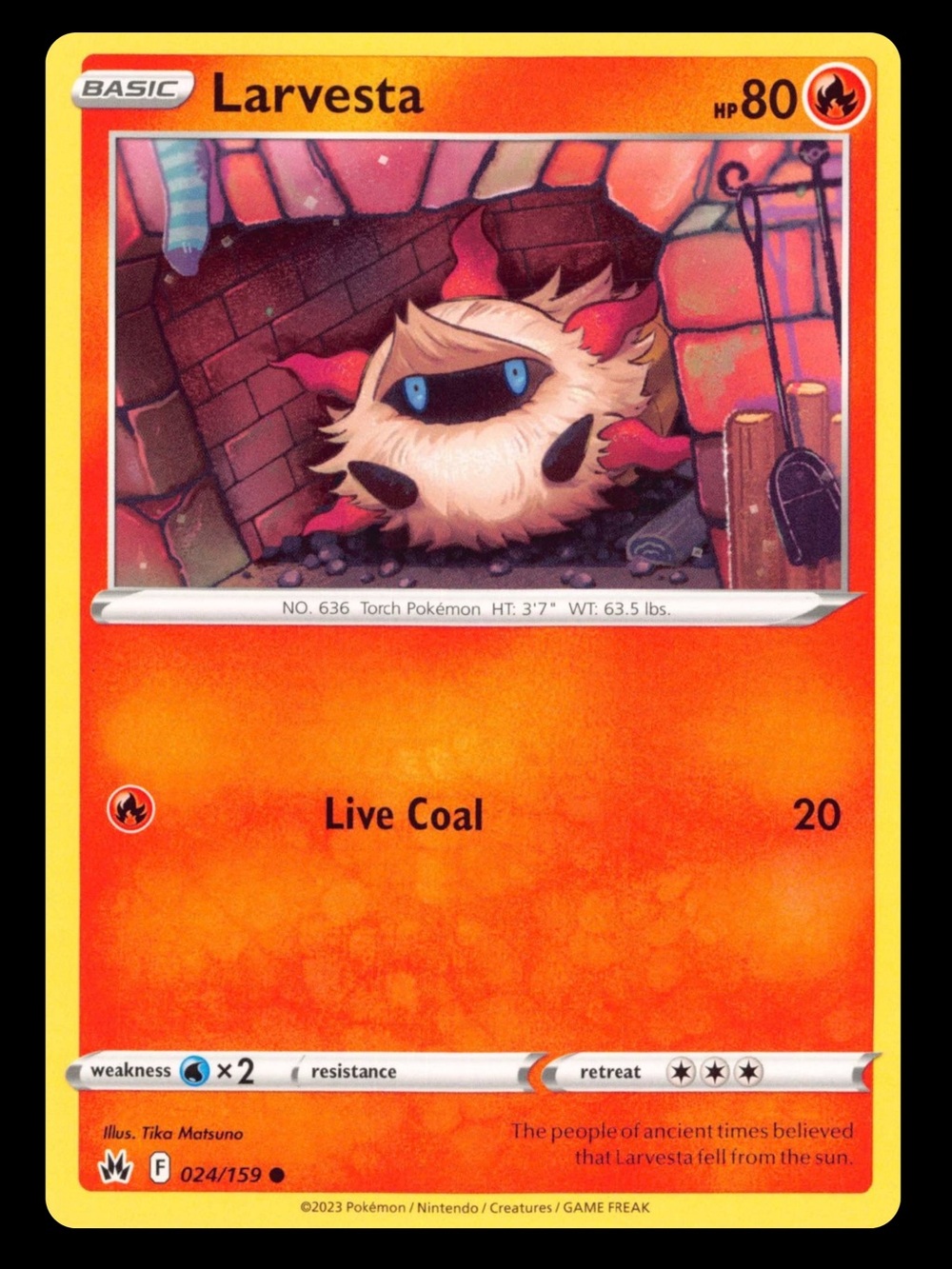 POKEMON CARD TCG - Larvesta - Crown Zenith - Common - 024/159